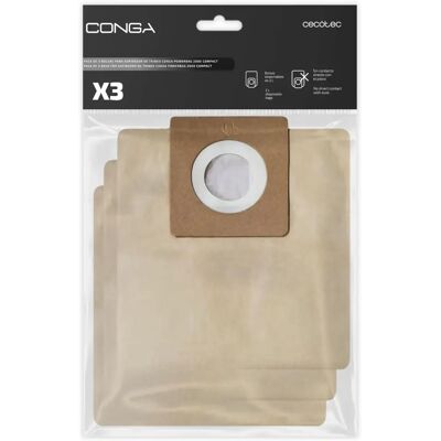Cecotec Bolsas de Aspiradora Conga PowerBag 2000 Compact - Pack de 3 Cecotec Bolsas de Aspiradora Conga PowerBag 2000 Compact - Pack de 3