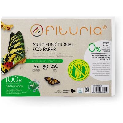 Papier recyclé Ofituria - A4, 80g, Écologique Papier recyclé Ofituria - A4, 80g, Écologique