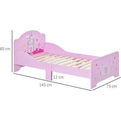 Cama Infantil Homcom - Rosa con Castillo y Estrellas - 143x73x60cm Cama Infantil Homcom - Rosa con Castillo y Estrellas - 143x73x60cm