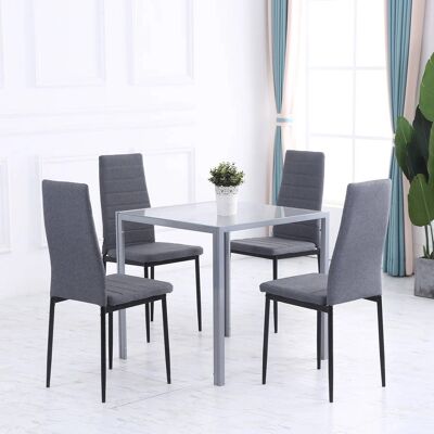Mesa de Comedor Homcom Gris 75x75cm - Para 4 Personas Mesa de Comedor Homcom Gris 75x75cm - Para 4 Personas