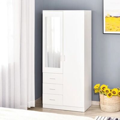 Armario Blanco Homcom con Espejo - Solución Moderna de Almacenamiento Armario Blanco Homcom con Espejo - Solución Moderna de Almacenamiento