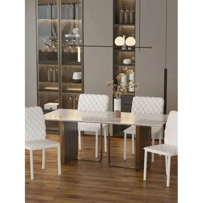 Conjunto de 4 Sillas de Comedor Blancas Modernas - 41x50x91cm Conjunto de 4 Sillas de Comedor Blancas Modernas - 41x50x91cm