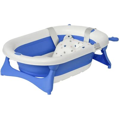 HomCom Bañera Plegable para 0-3 años con Cojín de Cubierta Termosensible - azul HomCom Bañera Plegable para 0-3 años con Cojín de Cubierta Termosensible - azul