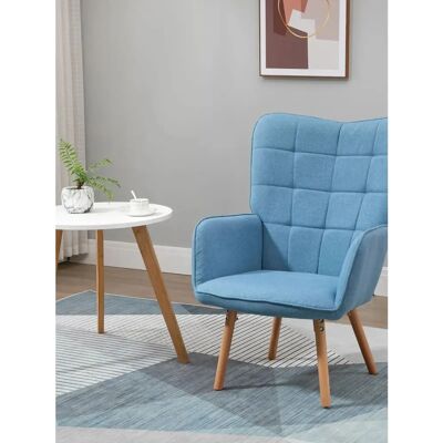 Homcom Sillón de estilo medio siglo azul - Sillón Homcom Sillón de estilo medio siglo azul - Sillón