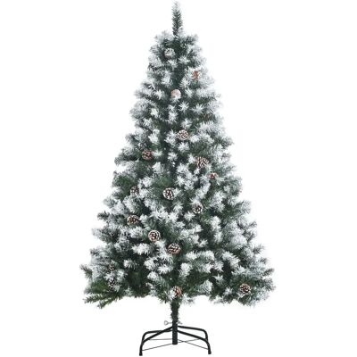 Sapin de Noël Artificiel Homcom 150cm avec Neige, 676 Branches, 41 Pignes - Sapin de Noël - Publicité Sapin de Noël Artificiel Homcom 150cm avec Neige, 676 Branches, 41 Pignes - Sapin de Noël - Publicité