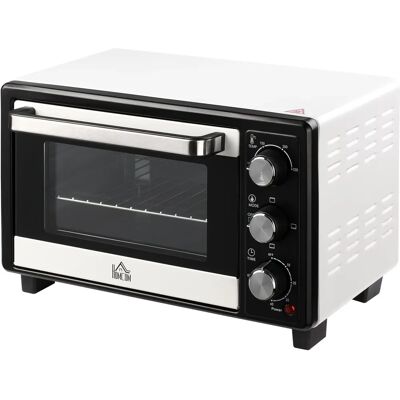 HOMCOM - Horno de Sobremesa Eléctrico - Blanco - 16L, 1400W, 3 Modos de Cocina HOMCOM - Horno de Sobremesa Eléctrico - Blanco - 16L, 1400W, 3 Modos de Cocina