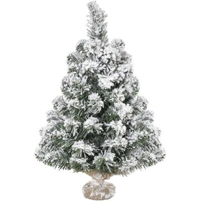 Árbol de Navidad Mini Homcom - Realista 60cm, Efecto Nieve, 67 Ramas Árbol de Navidad Mini Homcom - Realista 60cm, Efecto Nieve, 67 Ramas