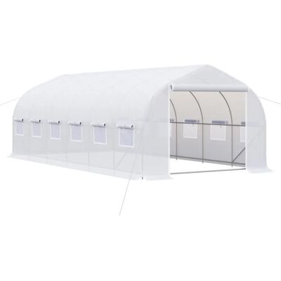 Invernadero de Túnel Outsunny 595x300x200cm - Gran Jardín con 12 Ventanas Invernadero de Túnel Outsunny 595x300x200cm - Gran Jardín con 12 Ventanas