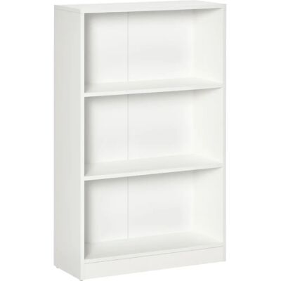 Estantería Homcom Blanca con 3 Compartimentos - Organizador de Libros y Plantas Estantería Homcom Blanca con 3 Compartimentos - Organizador de Libros y Plantas
