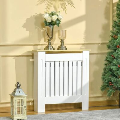 Cubierta de Radiador Homcom Blanca - 78x19x83 cm con Sistema Antivuelco Cubierta de Radiador Homcom Blanca - 78x19x83 cm con Sistema Antivuelco