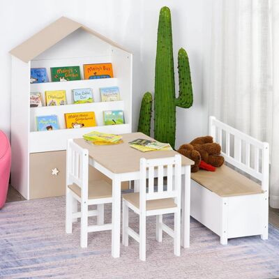Conjunto de Muebles Infantil Homcom - Mesa, Banco, 2 Sillas - Almacenamiento - 3+ Años Conjunto de Muebles Infantil Homcom - Mesa, Banco, 2 Sillas - Almacenamiento - 3+ Años
