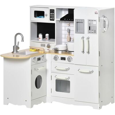 Cocina de Juguete de Madera Homcom - Juego Infantil con 14 Accesorios Cocina de Juguete de Madera Homcom - Juego Infantil con 14 Accesorios