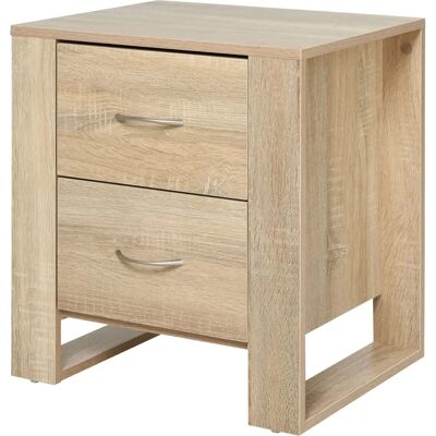 Mesita de Noche Homcom con 2 Cajones - Mesa Lateral Moderna - 48x39x54 cm Mesita de Noche Homcom con 2 Cajones - Mesa Lateral Moderna - 48x39x54 cm
