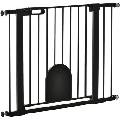 Puerta de Seguridad para Mascotas PawHut - Ajustable 75-103cm - Acero y ABS Puerta de Seguridad para Mascotas PawHut - Ajustable 75-103cm - Acero y ABS