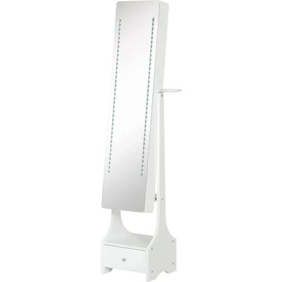 Homcom Armário de Joias com Luz LED - Espelho de Corpo Inteiro e Armazenamento Homcom Armário de Joias com Luz LED - Espelho de Corpo Inteiro e Armazenamento