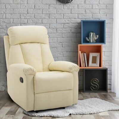 Sillón Reclinable Homcom Blanco con Reposapiés - Sofá relax Sillón Reclinable Homcom Blanco con Reposapiés - Sofá relax