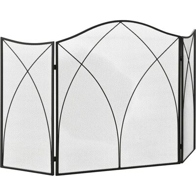 Homcom Protector de Chimenea Plegable - Rejilla de Metal - Negro Homcom Protector de Chimenea Plegable - Rejilla de Metal - Negro