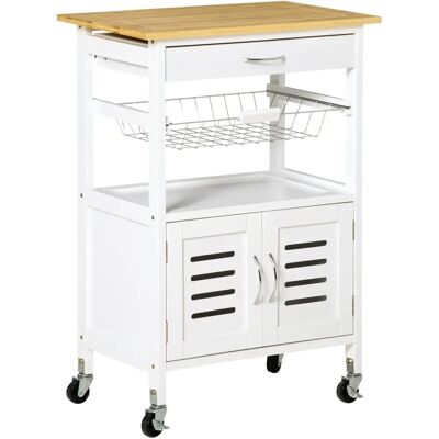 Carro de Cocina Blanco Homcom - Almacenamiento Multifuncional Carro de Cocina Blanco Homcom - Almacenamiento Multifuncional