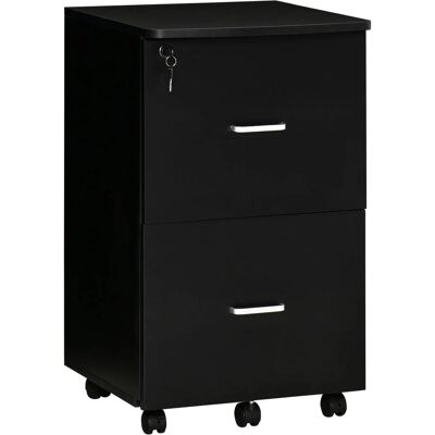 Vinsetto Cajonera de Oficina con Cerradura 2 Cajones Negra - Almacenamiento Vinsetto Cajonera de Oficina con Cerradura 2 Cajones Negra - Almacenamiento