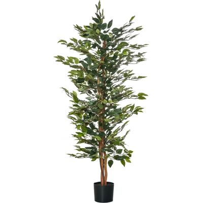 HOMCOM Árbol de Higuera Artificial en Maceta - 150cm - Planta Verde Realista para Decoración Interior y Exterior HOMCOM Árbol de Higuera Artificial en Maceta - 150cm - Planta Verde Realista para Decoración Interior y Exterior
