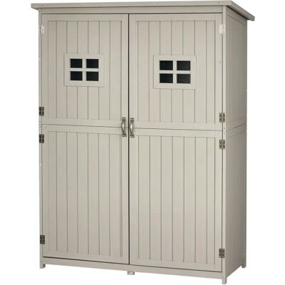 Caseta de Jardín de Cedro Outsunny - Almacenamiento Impermeable con Doble Puerta - 127.5cm Caseta de Jardín de Cedro Outsunny - Almacenamiento Impermeable con Doble Puerta - 127.5cm