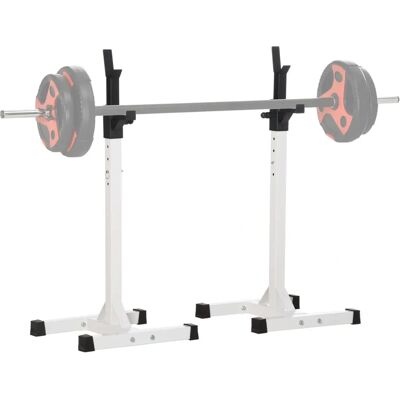 HOMCOM Soporte para Barras de Pesas Ajustable - Equipo de Gimnasio en Casa HOMCOM Soporte para Barras de Pesas Ajustable - Equipo de Gimnasio en Casa