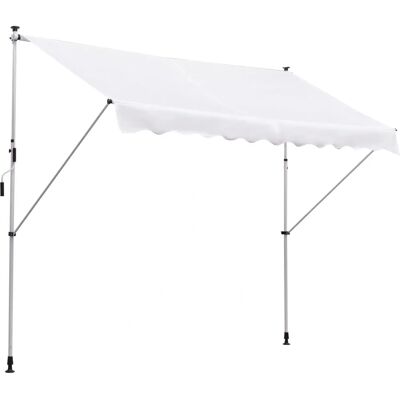 Toldo retráctil ajustable Outsunny - 300x150cm - Blanco Toldo retráctil ajustable Outsunny - 300x150cm - Blanco
