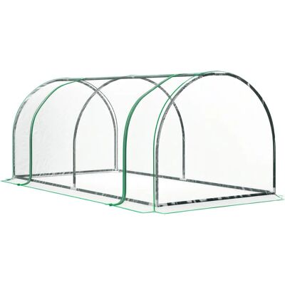 Invernadero de Jardín Outsunny - 200x100x80cm, Transparente, Marco de Acero Invernadero de Jardín Outsunny - 200x100x80cm, Transparente, Marco de Acero
