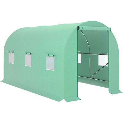 Invernadero de Túnel Grande Outsunny 400x200x200cm con Ventanas y Puerta Invernadero de Túnel Grande Outsunny 400x200x200cm con Ventanas y Puerta