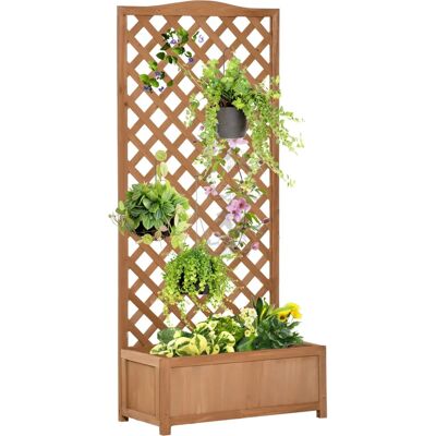 Jardineras de Madera con Enrejado Outsunny - 76x36x170cm Jardineras de Madera con Enrejado Outsunny - 76x36x170cm