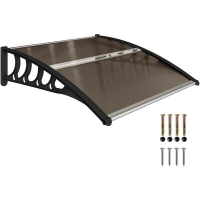 Outsunny Tejadillo de Protección Translúcido Marrón 100x100 cm para Puertas y Ventanas - Marquesina Outsunny Tejadillo de Protección Translúcido Marrón 100x100 cm para Puertas y Ventanas - Marquesina