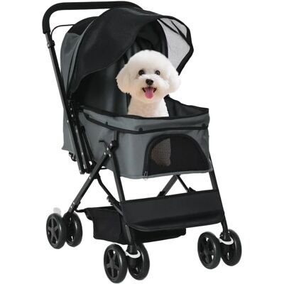 PawHut Cochecito para Mascotas - Plegable con Toldo, Correas de Seguridad, Amplio Espacio - Tipo de Mascota PawHut Cochecito para Mascotas - Plegable con Toldo, Correas de Seguridad, Amplio Espacio - Tipo de Mascota