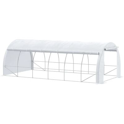Invernadero de Túnel de Jardín Blanco 6x3x2 m con Ventanas y Puerta - Jardín Invernadero de Túnel de Jardín Blanco 6x3x2 m con Ventanas y Puerta - Jardín