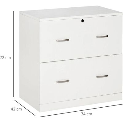 Vinsetto Armario de Oficina Blanco con 2 Cajones Cerradura - Archivador Vinsetto Armario de Oficina Blanco con 2 Cajones Cerradura - Archivador