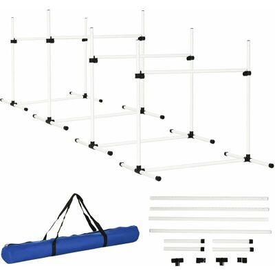 PawHut Agility Set - Verstelbare Hondentrainingshindernissen - Wit PawHut Agility Set - Verstelbare Hondentrainingshindernissen - Wit