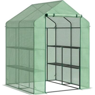 Invernadero Outsunny Acero 8 Estantes - Protección Jardín Invernadero Outsunny Acero 8 Estantes - Protección Jardín