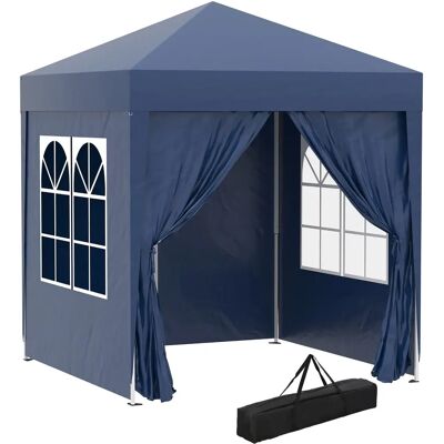 Pabellón de jardín plegable Outsunny 2x2 m con paredes laterales Pabellón de jardín plegable Outsunny 2x2 m con paredes laterales