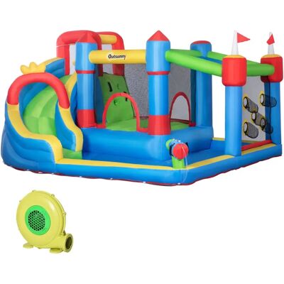 Castillo hinchable Outsunny para niños - Varias zonas de juego, inflado rápido Castillo hinchable Outsunny para niños - Varias zonas de juego, inflado rápido