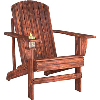 Silla Adirondack de Madera Outsunny - Resistente al Tiempo Silla Adirondack de Madera Outsunny - Resistente al Tiempo