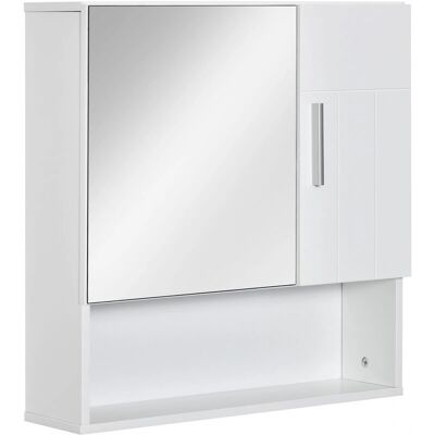 Armario de baño colgante con espejo kleankin - Blanco Armario de baño colgante con espejo kleankin - Blanco