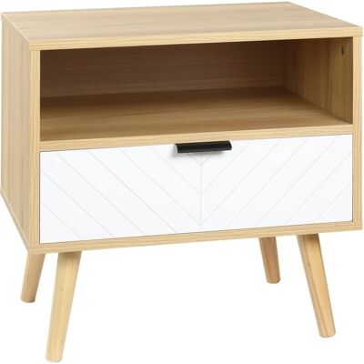 Mesita de noche HOMCOM Madera Natural 50x39.5x49.5cm Mesita de noche HOMCOM Madera Natural 50x39.5x49.5cm