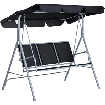 Columpio de Jardín Outsunny - 3 Plazas, Toldo Ajustable, Resistente a la Intemperie Columpio de Jardín Outsunny - 3 Plazas, Toldo Ajustable, Resistente a la Intemperie