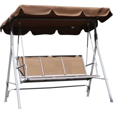 Columpio de Jardín Outsunny para 3 Personas con Toldo Ajustable - Muebles de Exterior Columpio de Jardín Outsunny para 3 Personas con Toldo Ajustable - Muebles de Exterior