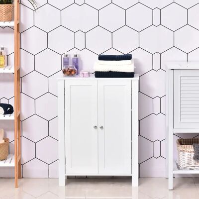 Armario de Baño Kleankin con 2 Puertas y 2 Estantes Ajustables - Ahorrar Espacio Armario de Baño Kleankin con 2 Puertas y 2 Estantes Ajustables - Ahorrar Espacio