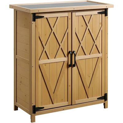 Armario de Jardín de Madera Outsunny - 75x40x90 cm - Natural Armario de Jardín de Madera Outsunny - 75x40x90 cm - Natural