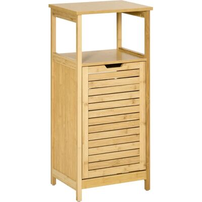 Estantería de Baño de Bambú Kleankin con 2 Estantes y Cajón Estantería de Baño de Bambú Kleankin con 2 Estantes y Cajón