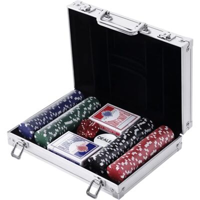 Conjunto de Poker Homcom em Alumínio com 200 Fichas Conjunto de Poker Homcom em Alumínio com 200 Fichas