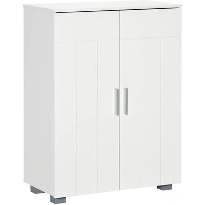 Armario de baño blanco Kleankin con estantes ajustables - Almacenamiento Armario de baño blanco Kleankin con estantes ajustables - Almacenamiento