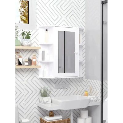 Armario de baño de Homcom con espejo - Ahorro de espacio y almacenamiento Armario de baño de Homcom con espejo - Ahorro de espacio y almacenamiento