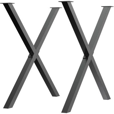 Homcom Patas de Mesa en Forma de X - 80x72cm - Negro - Tipo de Mesa Homcom Patas de Mesa en Forma de X - 80x72cm - Negro - Tipo de Mesa